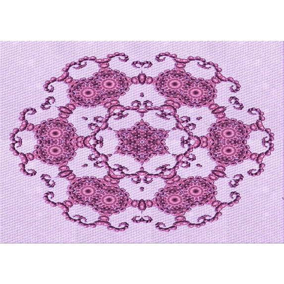 Ahgly Company Indoor Rectangle Patterned MediumOrchid Purple Area Rugs, 4' x 6'