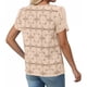 thumbnail image 4 of Craaazy Women's Relaxed Fit Crew Neck Blouse, Solid Color Short Sleeve Lace Eyelet Top, Loose Comfy Floral Lace Casual Tee for Summer Gifts, 4 of 6