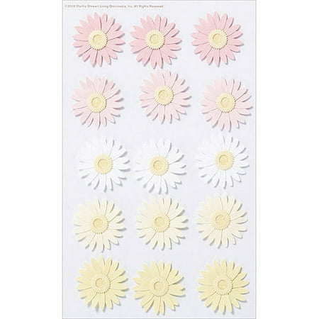 Martha Stewart Crafts Pink And Yellow Dimensional Daisy Stickers
