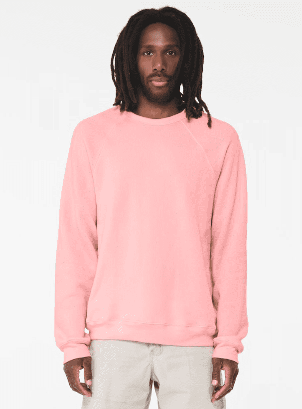 BELLA+CANVAS Adult Crew Neck Personalized Sweatshirt, Create your own Designs, Pink, Medium, Unisex