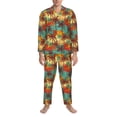 thumbnail image 3 of Lsque Colorful Hawaii Palms Pattern Long Sleeve Pajama Set for Men - Soft 2-Piece Sleepwear and Loungewear Set with Pockets, Comfy Nightwear-Small, 3 of 7