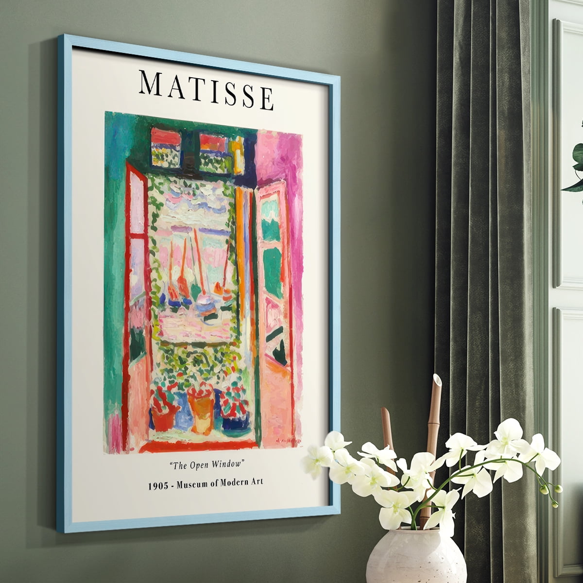 Matisse CLXXX Framed Print in Blue Solid Wood 11 x 14 Framed Print