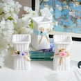 thumbnail image 2 of Farfi Flower Vase Unbreakable Square Opening Desktop Decoration Imitation Rattan Woven Plastic Vase for Home Couple (White), 2 of 11