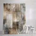 thumbnail image 3 of Brown Grey Geometric Shower Curtains for Bathroom, Abstract Ombre Modern Retro Art Waterproof Fabric Shower Curtain, Decorative Bathroom Curtain for Bathtub, 36"x72", No Hooks Included, 3 of 9