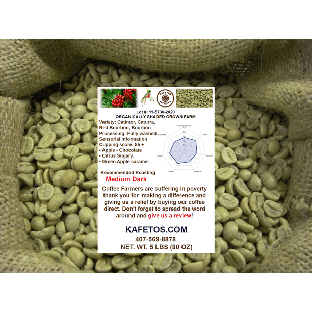 Guatemala green coffee beans unroasted, raw whole farmer direct (5 lbs)