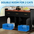 thumbnail image 6 of Dextrus Wood Cat Litter Box Enclosure with Drawers, Hidden Litter Box Cat Washroom with 2 Rooms, Black, 6 of 9