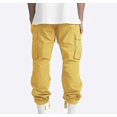 thumbnail image 4 of Pants For Men Solid Casual Multiple Pockets Outdoor Straight Type Fitness Long Pants, 4 of 5