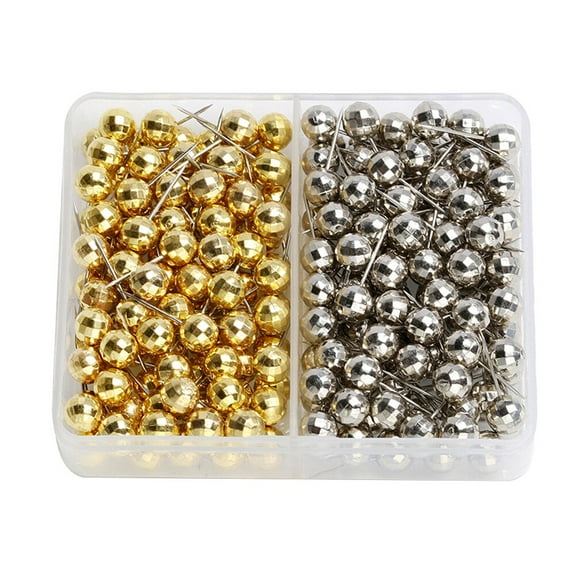 FRCOLOR  200 Pcs Football Push Pins Silver Map Transparent Storage Box