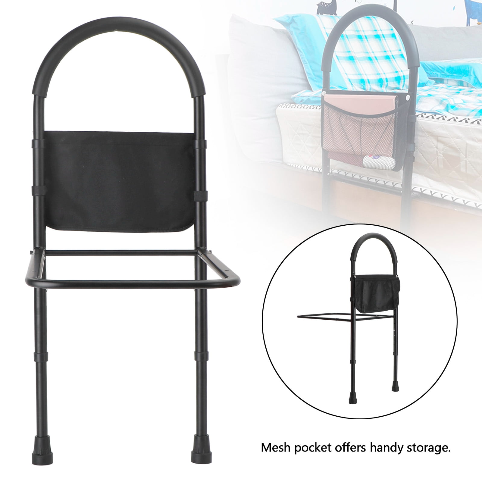 portable Bed Rail for Elderly 180°Foldable Adult Bed Safety Rails