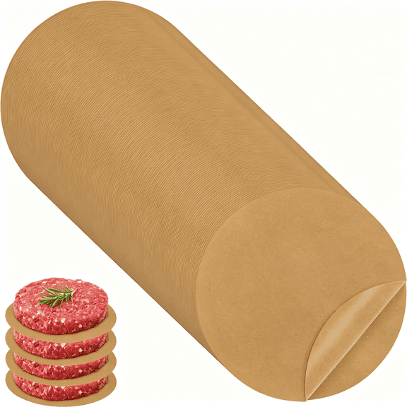CCOCC 220Pcs 4 Inch Unbleached Parchment Paper Sheets for Baking,Burger Patty Parchment Paper Rounds,Heavy Duty Precut Brown Non-Stick Liners for Separating Patties,Bread,Tortilla Wrapping