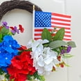 thumbnail image 4 of Lilgiuy Patriotic Wreath, 4th of July Wreath for Front Door, Red White Blue Wreaths for Independence Day, Memorial Day for Indoor Outdoor Party Wall Hanging Decoration, 17.71" x 15.74", 4 of 5