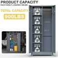 thumbnail image 2 of Aukfa 72" Metal Garage Storage Cabinets, Lockable Broom Closet Storage Cabinet with Shelves for Basement/Office/Laundry Room, Gray, 2 of 8