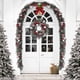 thumbnail image 4 of Adornos navideños, guirnalda navideña preiluminada de 1,8 m, roja y blanca, con lazo a rayas, adorno de caramelo rojo, ideal para puerta de entrada, ventana, mesa, bola de plástico., 4 of 6
