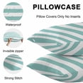 thumbnail image 5 of Throw Pillow Covers 26x26 Inch Set of 2, Green Stripes Waterproof Outdoor Pillow Covers, Simple Green White Texture Decorative Cushion Pillowcases for Couch, Sofa, Bed, Garden, Patio, 5 of 9