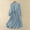 Blue, variant on Blczomt 3/4 Sleeve Winter Dresses for Women Blue Casual Plain Fashion A Line Vintage Soft Crew Neck Dress