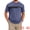 Dark Blue, variant on DARING DIVA Men's Chest Pocket Striped Print Crew Neck Short Sleeve T-Shirt M White