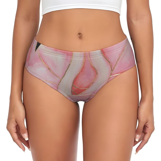 Balery Flamingos Ropa Interior de Algodón para Mujer con Dibujo – Braguitas Cómodas y Elásticas, Estilo Clásico-Large