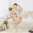 thumbnail image 6 of Wearable Blanket with Sleeves and Pocket Oversized Hooded Sweatshirt 3-14 YR Pastel-colored Unicorn S, 6 of 7
