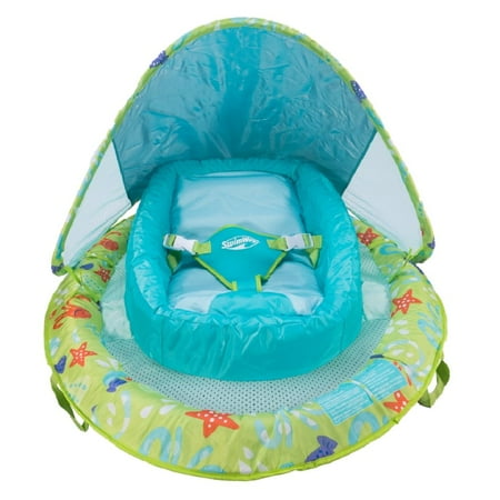 Swimways Infant Baby Spring Float with Canopy - Green