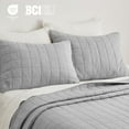 thumbnail image 5 of EVERGRACE 100% Cotton Box Stitch Quilt Bedding Set Queen Size 3 Pieces, Garment-Washed Lightweight Soft Cozy Coverlet, Quilted Bedspread Sets with 2 Shams for All Season, Fog Gray, 5 of 8