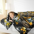 thumbnail image 4 of Manfei Excavator Pattern Full Size Comforter Sets,Construction Vehicles Bedding Comforter Set,Yellow Black Bedding Sets For Boys Kids,Luxury Bedroom Decor Reversible,3pcs, 4 of 8