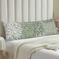 thumbnail image 2 of Sage Green Body Pillow Cover Spring Floral Long Pillow Case with Zipper Decorative Soft Bedding Pillowcase Farmhouse Dahlia Pillow Covers Modern Flower Cushion Pillow Case for Bedroom,Couch,20"x54", 2 of 5