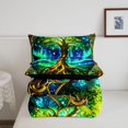 thumbnail image 5 of Homewish Astrology Nature Tree Queen Comforter Set,Green Navy Gradient Comforter Sets Queen,Black Reversible,3-Piece,1 Comforter and 2 Pillowcases, 5 of 7