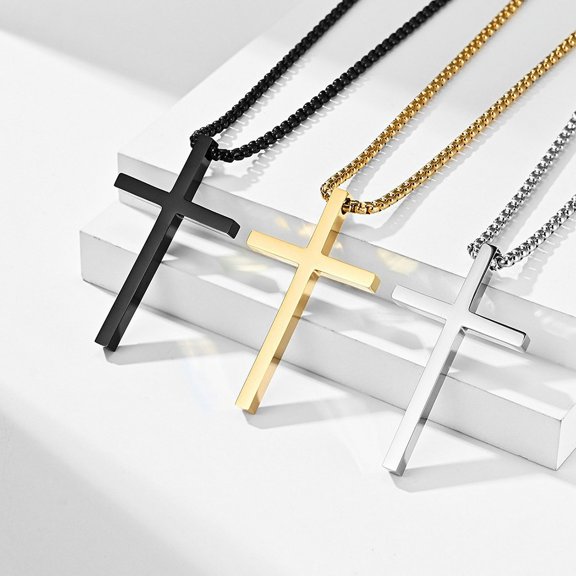 Instagram Mesh Red Style Simple Titanium Steel Cross Necklace