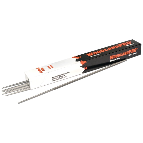 WoodlandPRO 8" Double Cut Round (7/32") Chainsaw Files (1 Dozen)