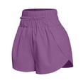 thumbnail image 4 of frariair Women's High Waisted Lightweight Stretch Sports Shorts Moisture Wicking Elastic Yoga Shorts For Casual Running Gym Training Purple, 4 of 5