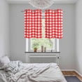 thumbnail image 6 of 2 Panels Kitchen Tier Curtains 39 Inch Length, Red Grommets Window Treatment Curtain, Country French Rustic Buffalo Plaid Modern Art Thermal Curtains Drapes for Living Room/Bathroom, 6 of 9