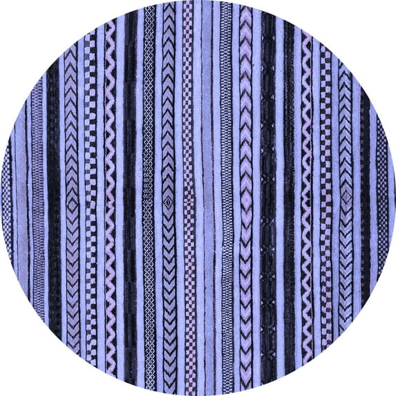 Ahgly Company Indoor Round Abstract Blue Modern Area Rugs, 3' Round