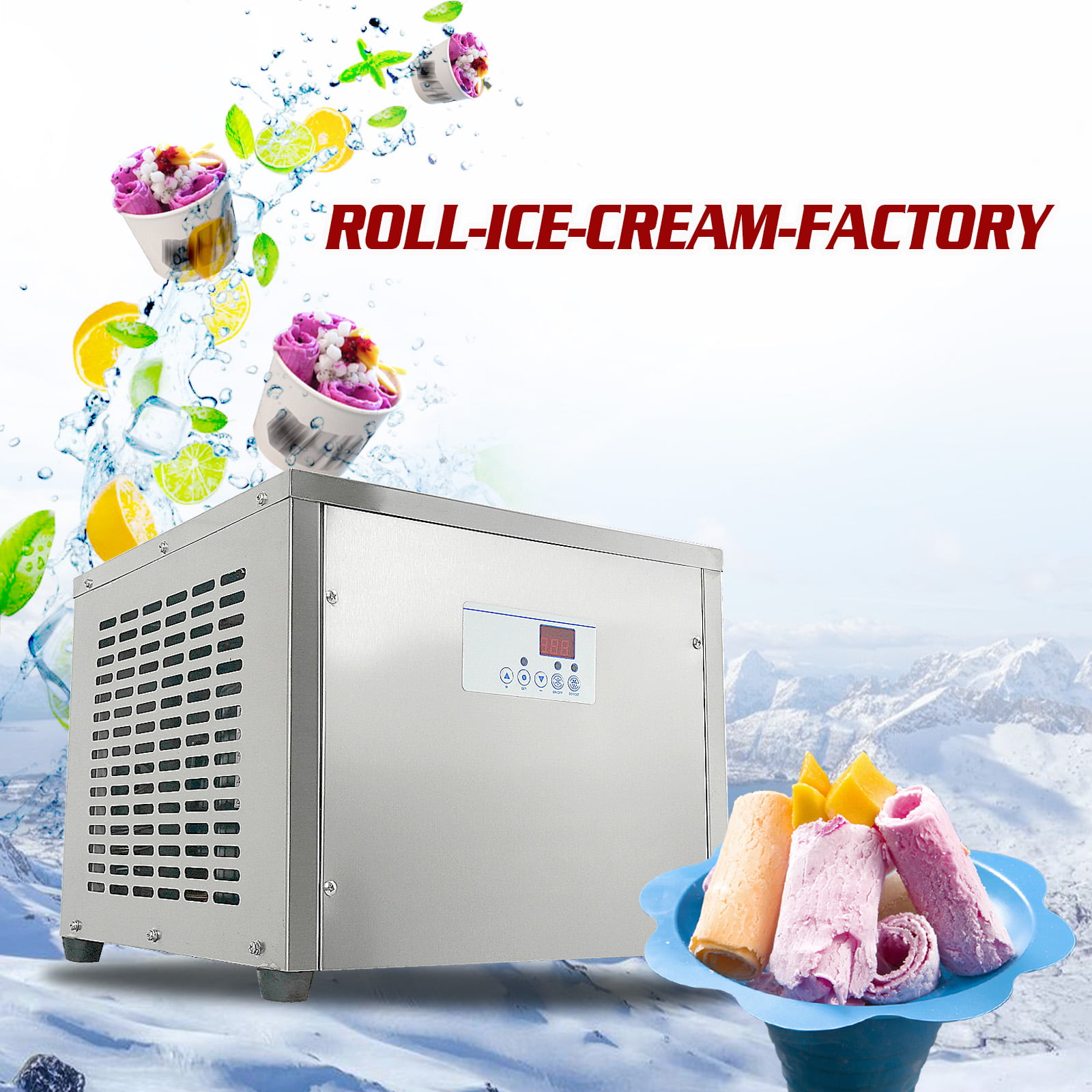 Big Rectangle Ice Pan Fried Ice Cream Roll Machine - China Fried Ice Cream  Machine, Roll Ice Cream Machine