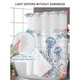 thumbnail image 6 of No Hook Shower Curtain with Snap-in Liner, Coastal Jellyfish Waterproof Fabric Bathroom Curtains, Beach Nautical Ocean Coral Seahorse Vintage Bath Curtains & Mesh Top Window 66"x72", 6 of 9