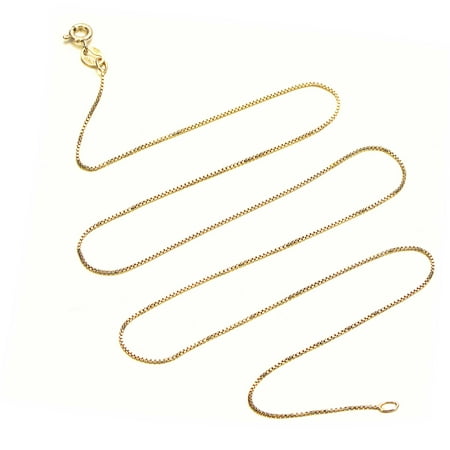 - Gold Plated Sterling Silver 1mm Box Chain - 12 inch