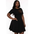 thumbnail image 4 of Plus Size Amaira Destructed Flare Dress - Black, 4 of 7