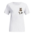 thumbnail image 3 of Herrnalise Women Printed Plus Size O-Neck T-Shirts Cat Print Short Sleeve Graphic Tee Tops, 3 of 5