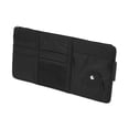 thumbnail image 1 of Organizador de Visera de Auto, Bolsa de Almacenamiento para Visera con Cremallera y Ranura Elástica con Soporte para Gafas para Tarjetas, Licencia y Organizador de Bolígrafos de Cuero PU Negro, 1 of 1