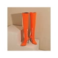 thumbnail image 5 of Frontwalk Women Thigh High Boot Stiletto Heel Over The Knee Boots Pull On Heels Work Lightweight Winter Shoes Ladies Pointed Toe Orange Red 7, 5 of 9