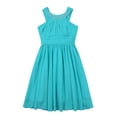 thumbnail image 4 of iEFiEL Big Little Girls Halter Neck Chiffon Summer Dress Sleeveless Rhinestone Wedding Birthday Party Dress Turquoise 8, 4 of 7