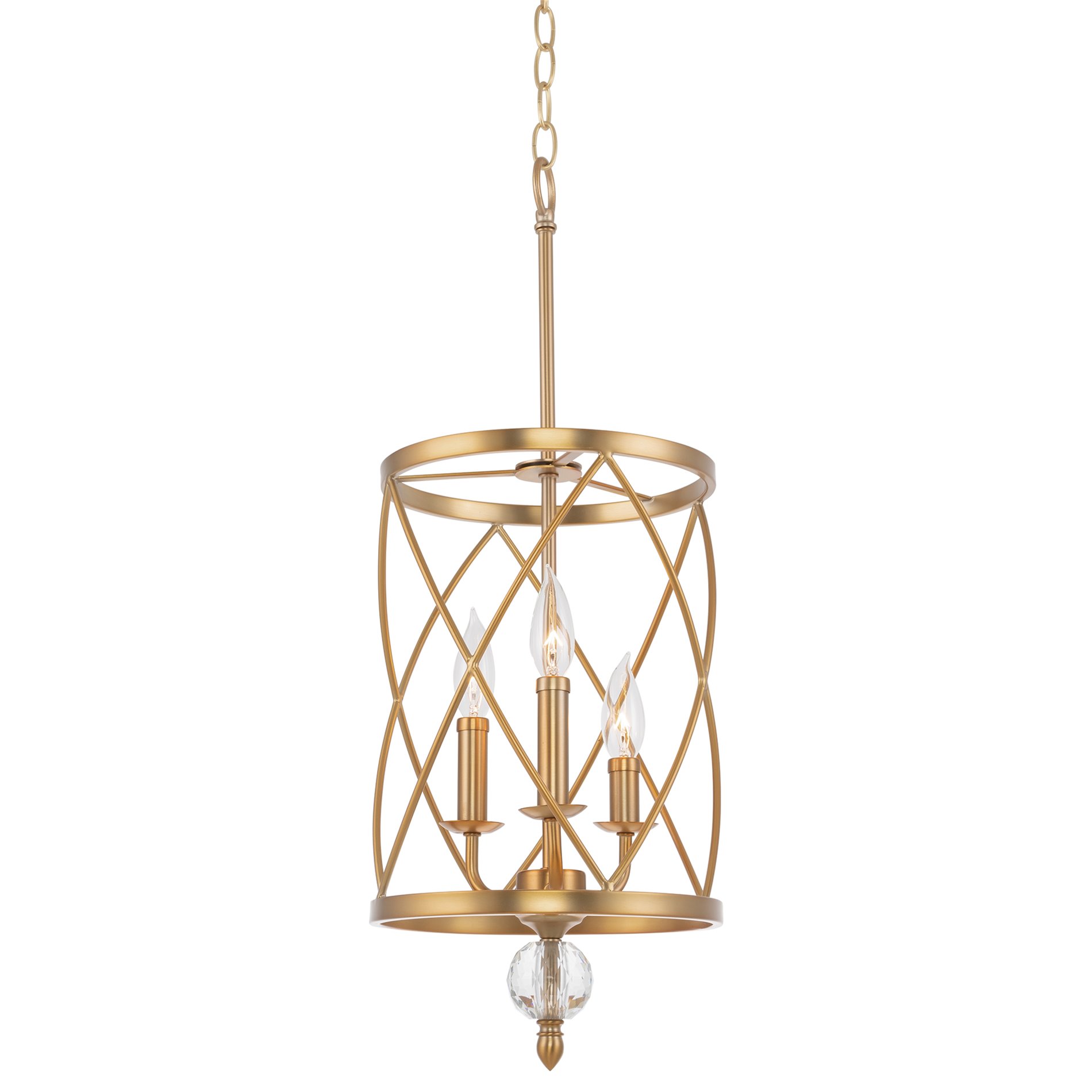 Kira Home Eleanor 13" Traditional 3Light Chandelier, Cylinder Foyer
