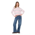 thumbnail image 2 of Forever 21 Women's Pink & Grey Preppy Sweater, Rugby Stripe Design for Cozy Fall Layering, XS, 2 of 6