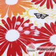 thumbnail image 3 of Round Fitted Tablecloth with Elastic Edge, 100% Waterproof Oil Proof Plastic Table Cover, Vinyl Flannel Backed Tablecloth Fits 36"-44" Round Tables for Dinner, Outdoor, Picnic, Red Daisy, 3 of 4