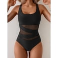 thumbnail image 5 of Traje de baño de una pieza B2prity con malla y control de abdomen, negro, 5 of 5