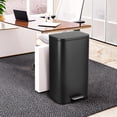 thumbnail image 2 of Garvee Bote de Basura 30L de Acero Inoxidable con Pedal y Tapa de Cierre Suave – Incluye Cubo Interior, para Cocina y Oficina, 2 of 9