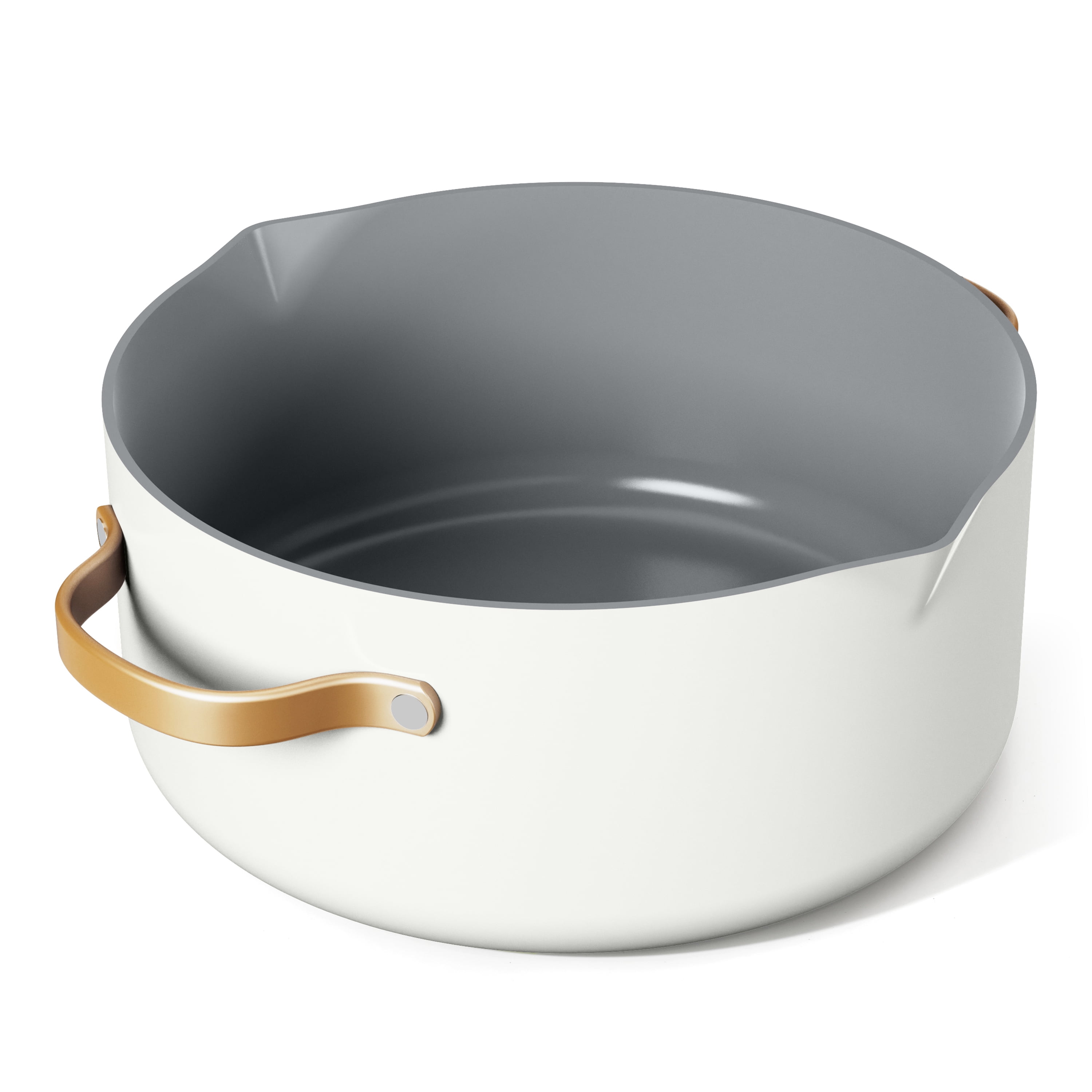 Beautiful 5 Quart Dutch Oven with Strainer Lid and EverGood Ceramic Nonstick Coating, White Icing by Drew Barrymore