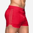 thumbnail image 2 of ZQUUVOU Mens Running Shorts Breathing Workout Gym Booty Short Elastic Mesh Fitness Surfing Sprint Sports Shorts Red, 2 of 7