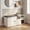 Rustic White and Slate Gray, variant on LEDREM Storage Bench with Shoe Storage, Toolless Assembly Entryway Bench with Cushion & Adjustable Shelves, 40 x 17 x 14 Inches, Rustic White and Slate Gray