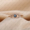 thumbnail image 5 of Blue Sapphire & Diamond Evil Eye ring,925 Sterling Silver Stackaable Ring, engagement Ring,Minimalist Ring Gift For Her. Bezel Set Ring Anniversary Ring, 5 of 5