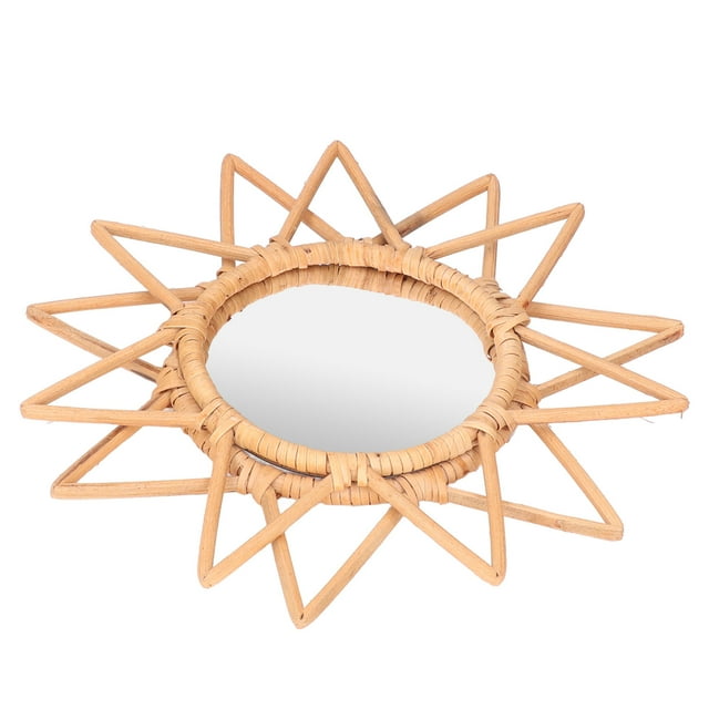 Rattan Innovative Art Decoration Makeup Mirror Retro Dressing Bathroom Wall Hanging MirrorStar